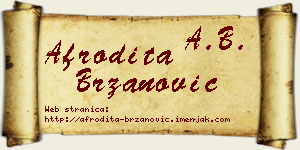 Afrodita Brzanović vizit kartica